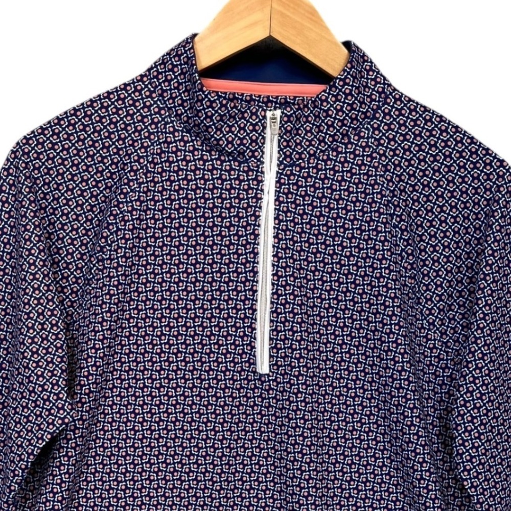 Peter Millar‎ Crown Sport Womens Perth Performance Pullover Top Blue Print Large - Picture 3 of 7